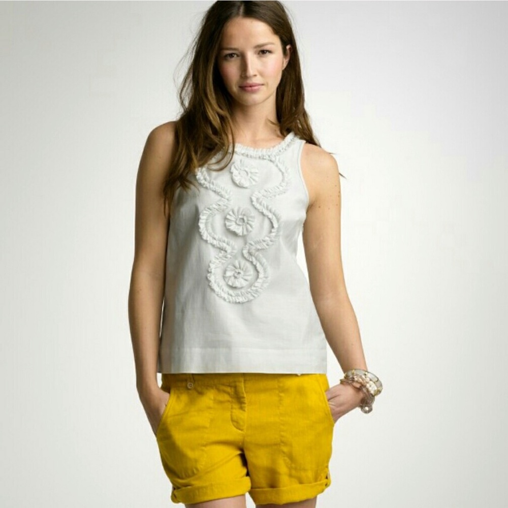 J. Crew Blue Cotton/Silk Swirl Sleeveless Top